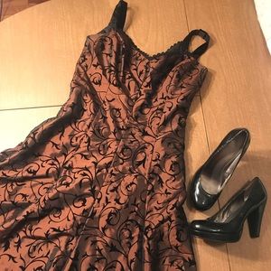EvanPicone2P Brown Dress Black Velvet Embroidering